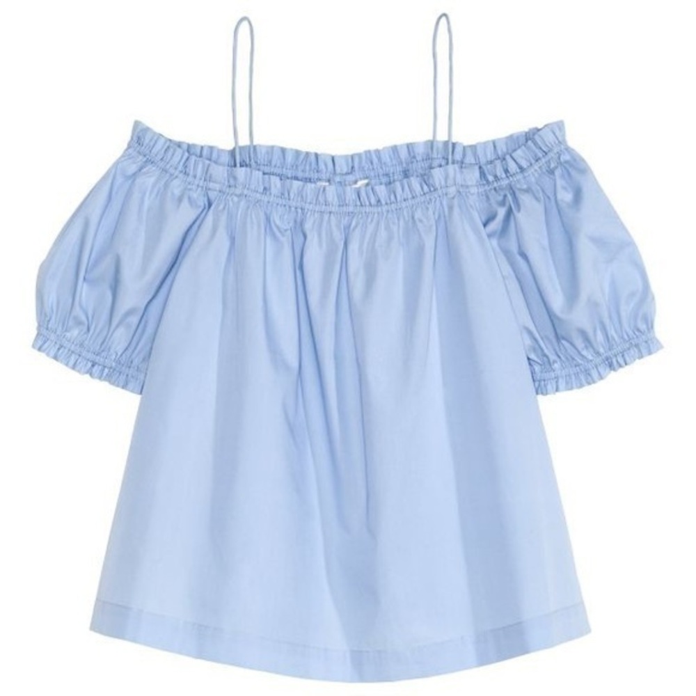 H&M Off the Shoulder Blue Top Size 12 Like New